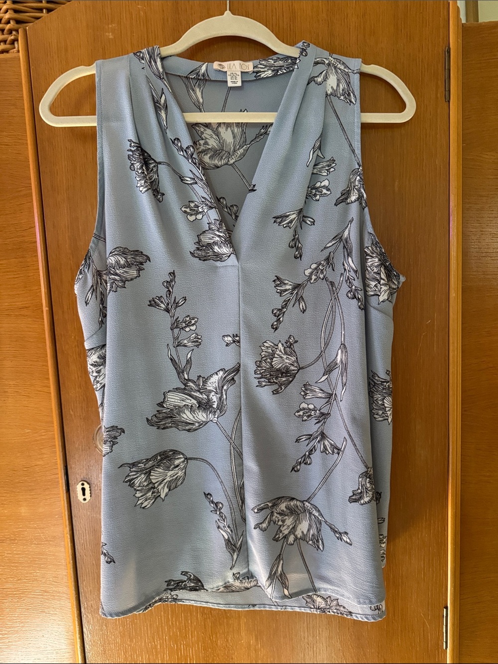 Lila Rose Light Blue Floral Top